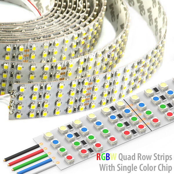 Brightest LED Color Changing Lights - Quad Row RGBW LED Strip - 3.28~16.4ft
